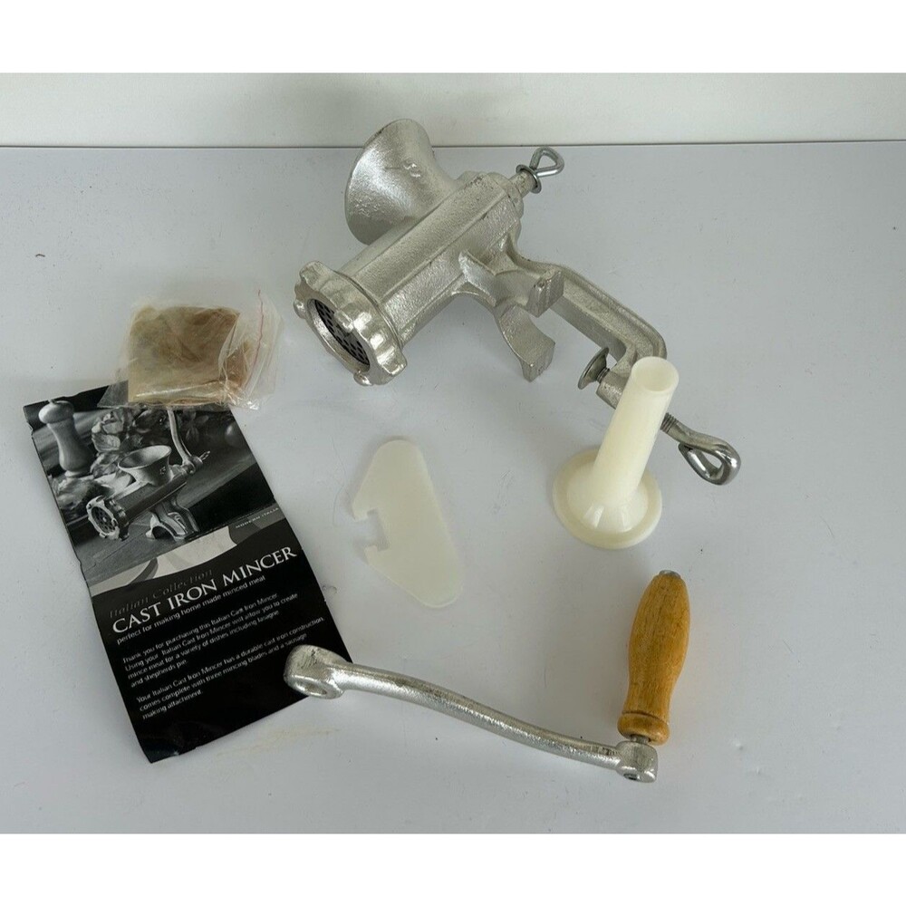 Italian Collection Cast Iron Mincer Meat Grinder Sausage Maker New Open Box